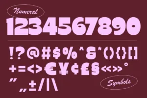 CUKO Font numbers symbols and punctuation