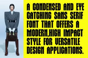 DINGEN Font bold condensed sans serif preview