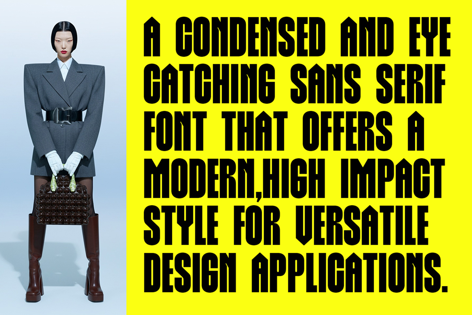 DINGEN Font bold condensed sans serif preview