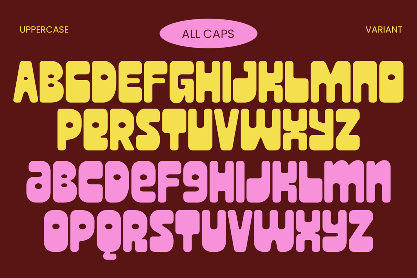 PAOBUN Font alphabet and letterforms all caps