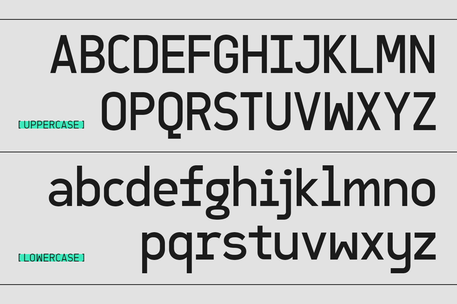 SAWITH MONO Font uppercase lowercase characters