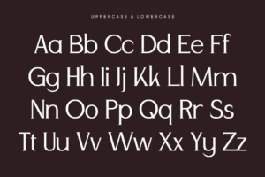 ANDORE Font uppercase and lowercase character set