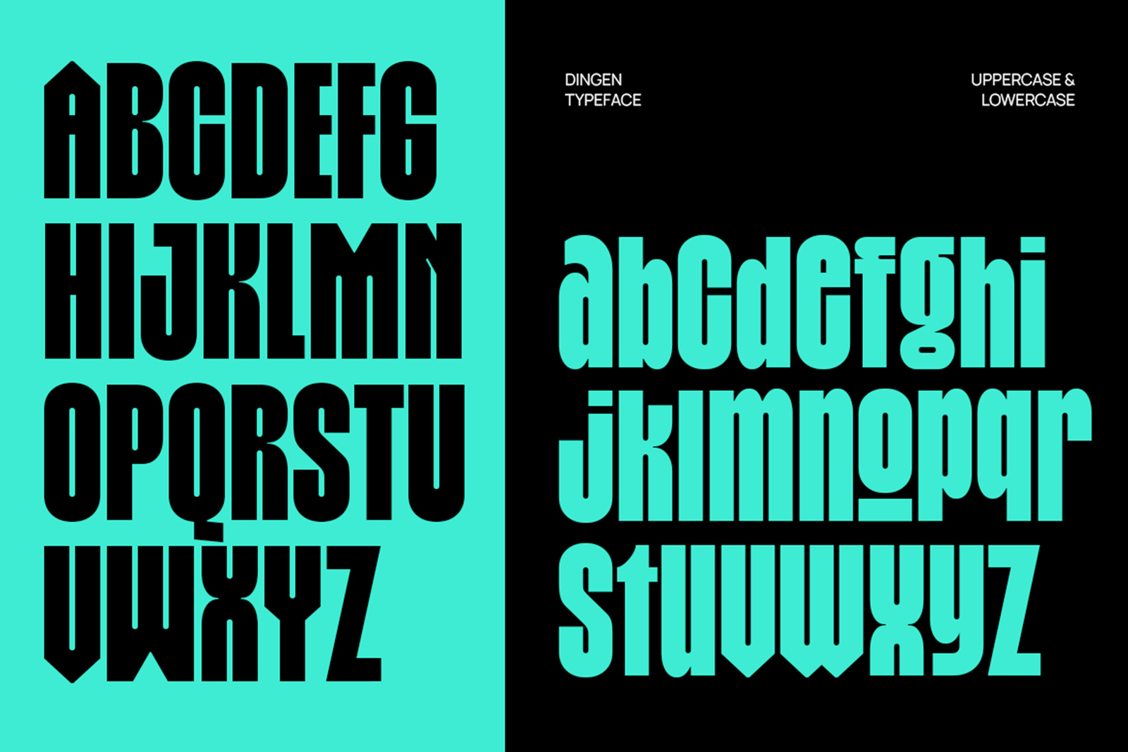 DINGEN Font character set uppercase lowercase