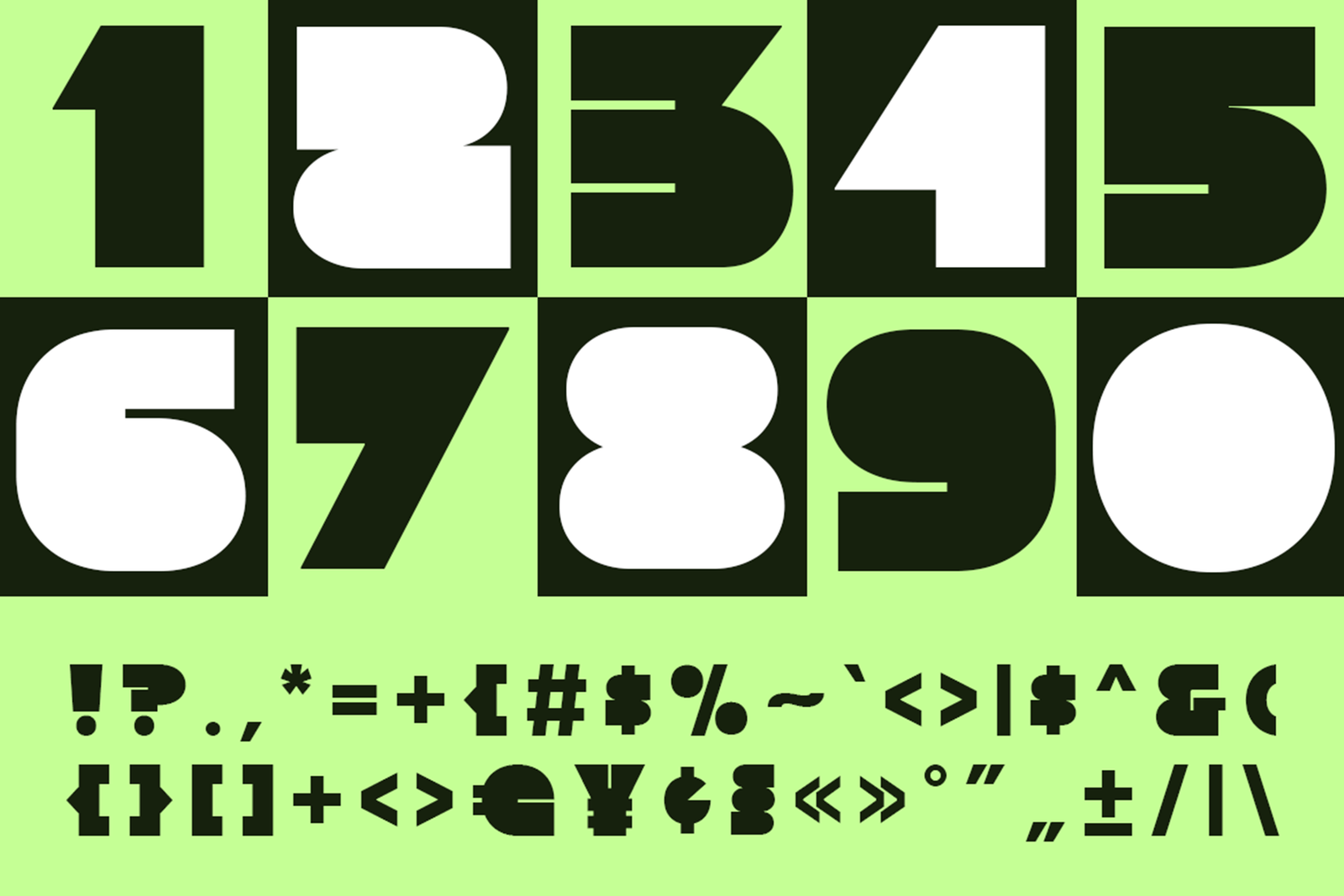 nobu font number and punctuation