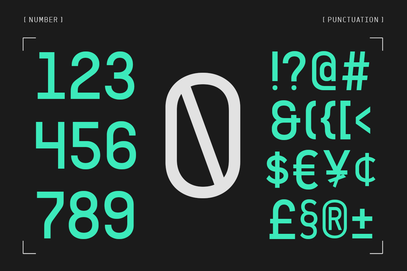 SAWITH MONO Font numbers symbols punctuation