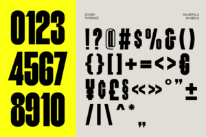 DINGEN Font number, symbols and punctuation