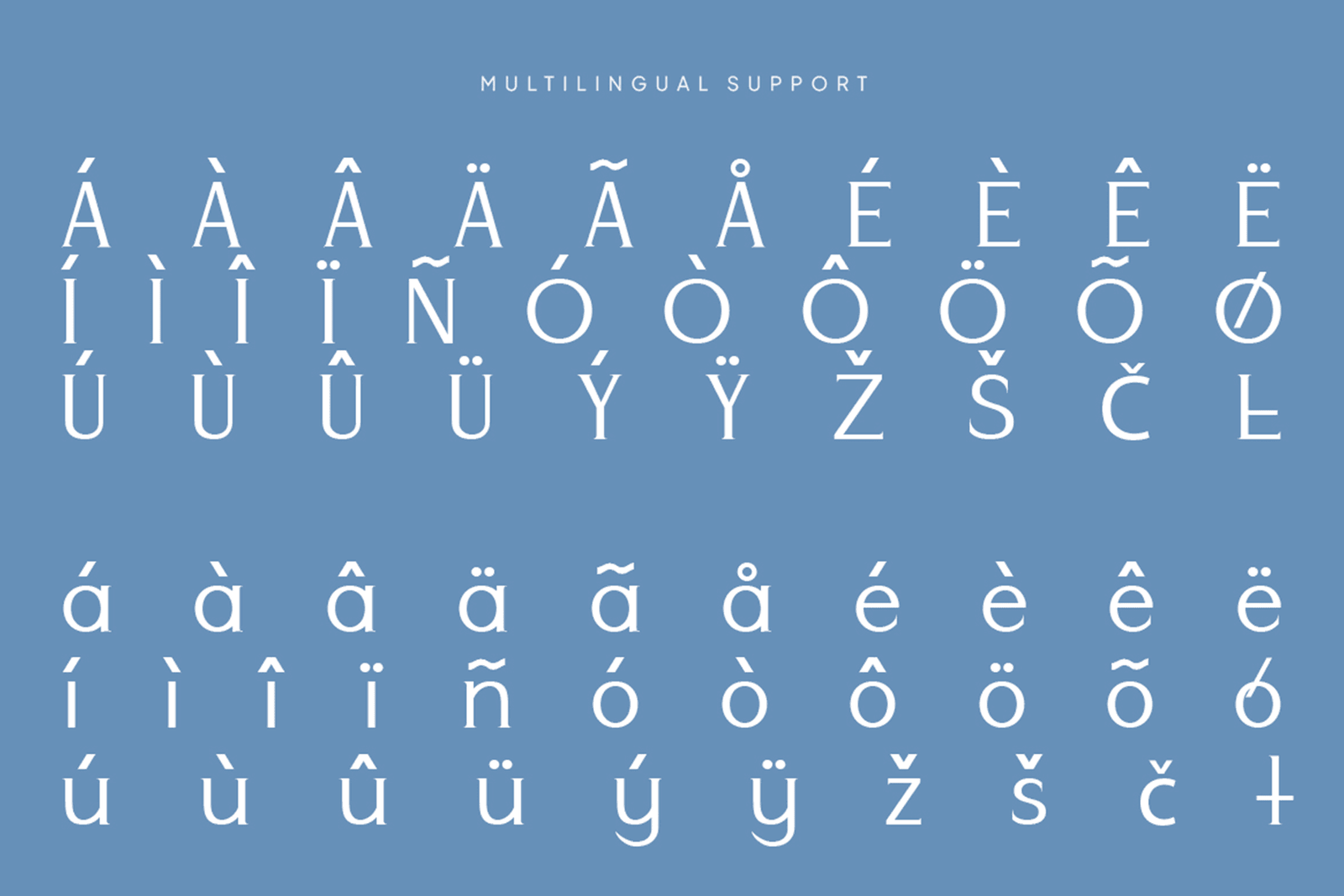 ANDORE Font multilingual character set