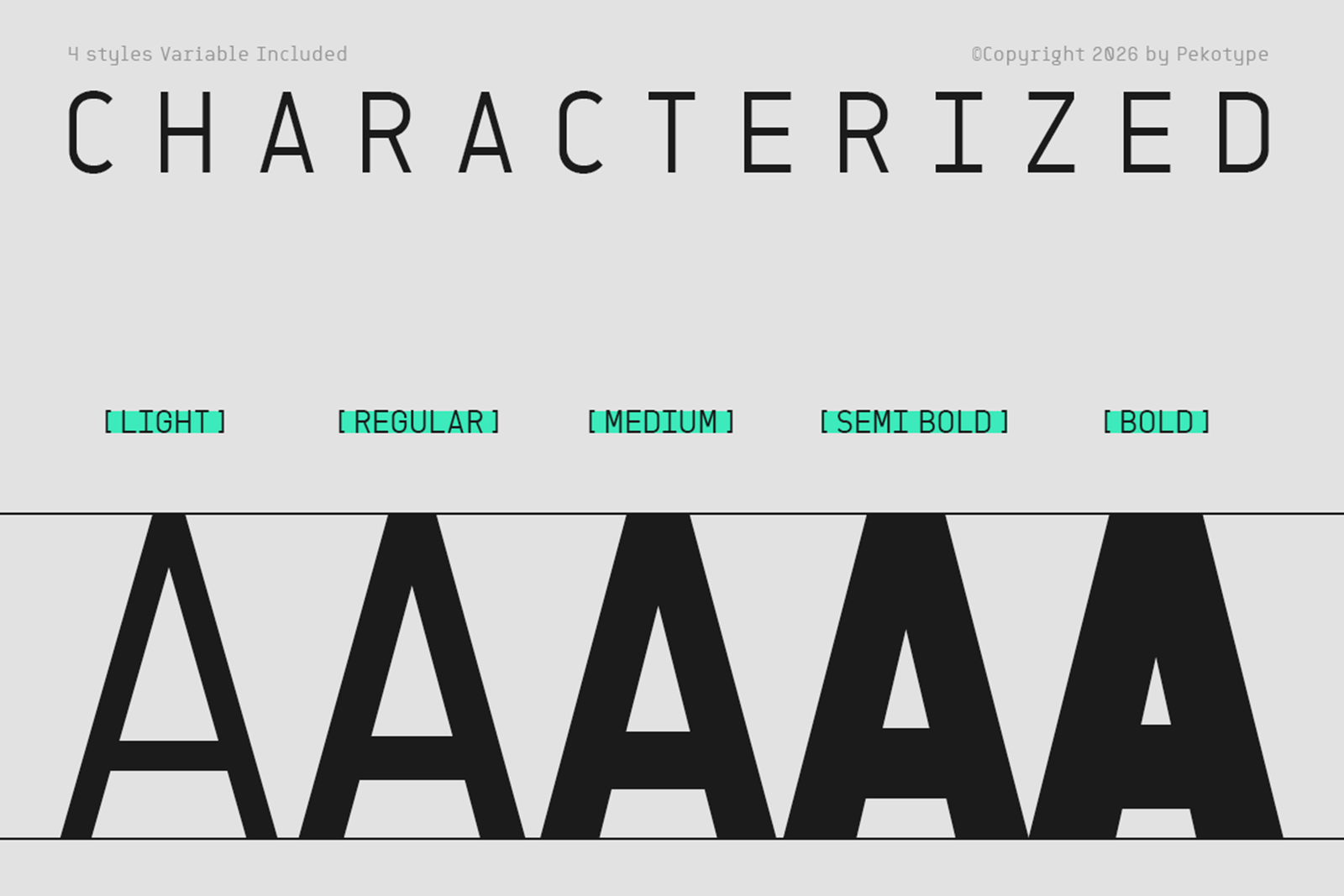 SAWITH MONO Font weight variations