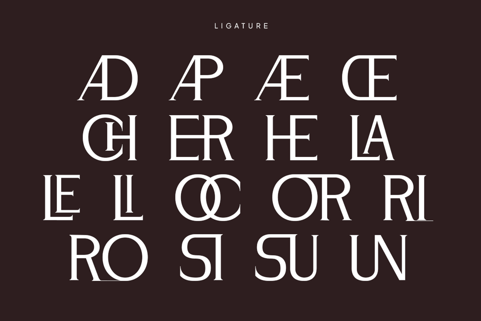 ANDORE Font Ligature Character Set