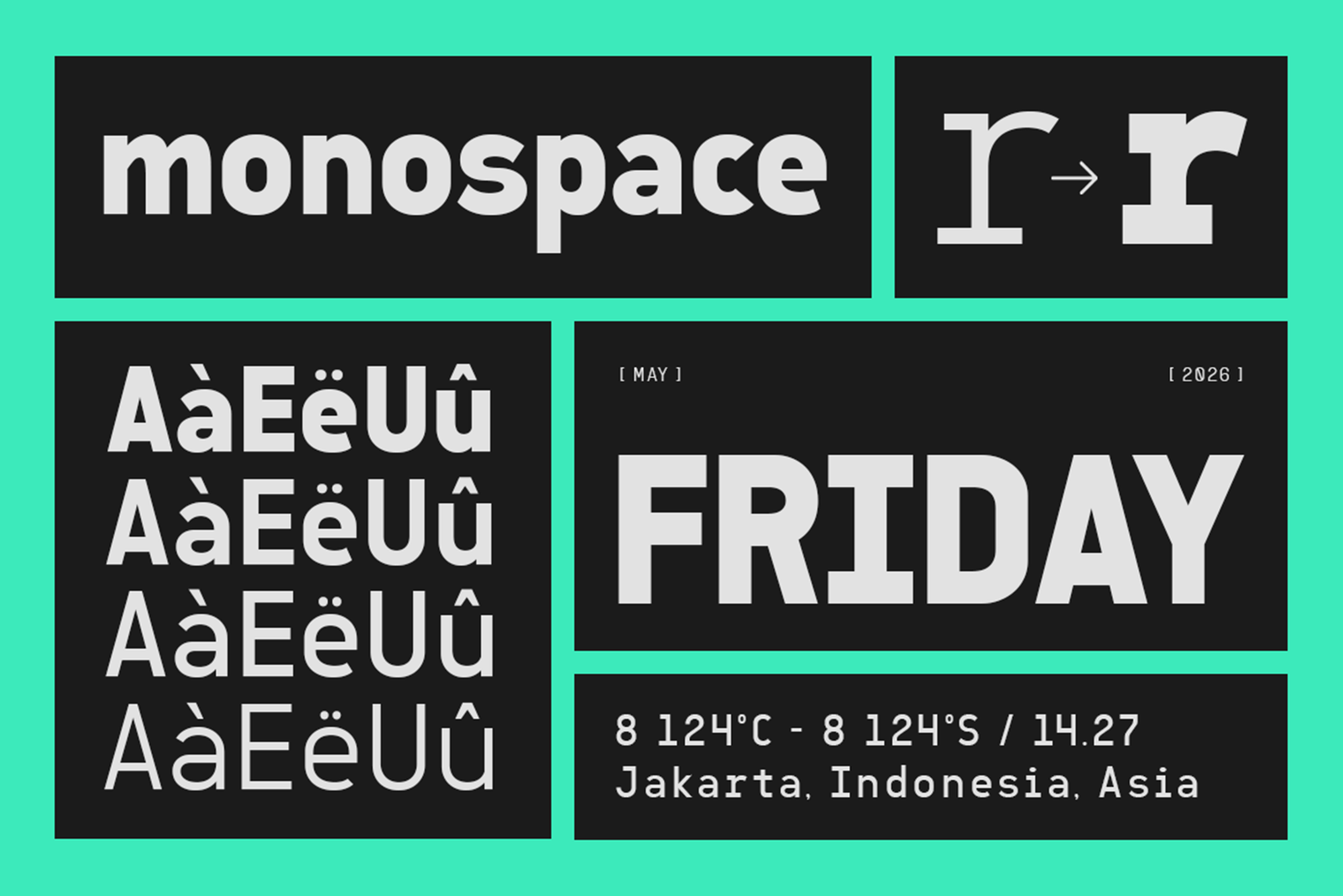 SAWITH MONO Font weight variations