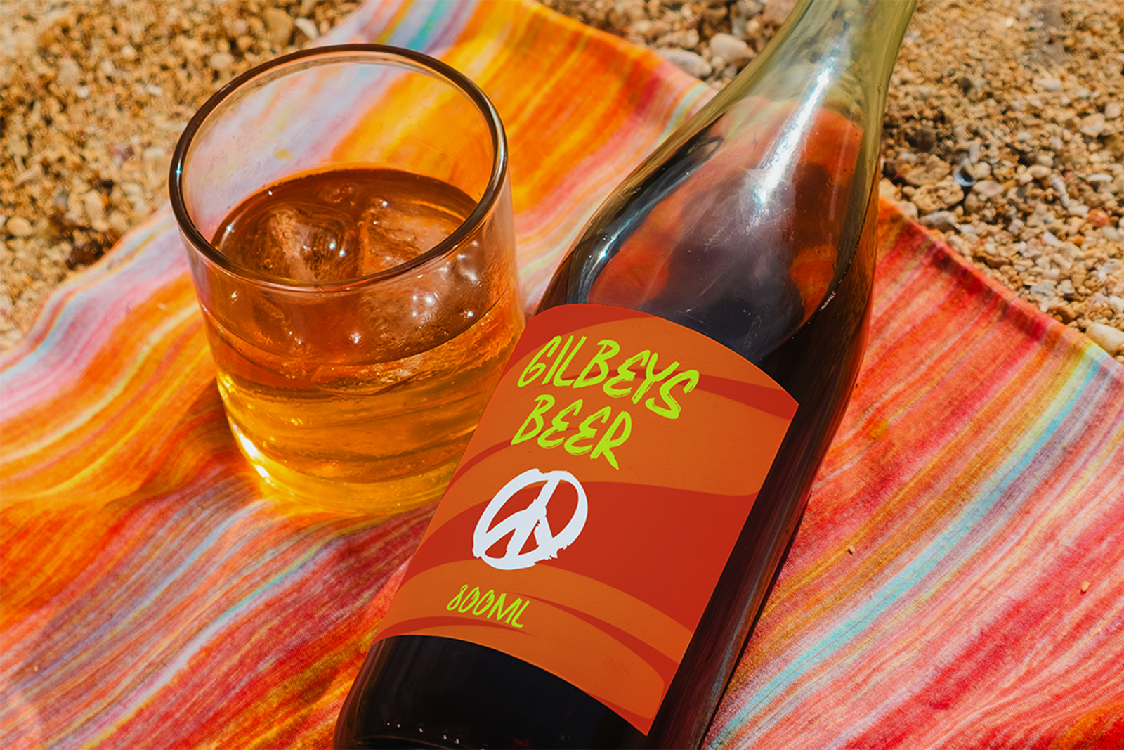 summer lagoon font mockup label packaging design