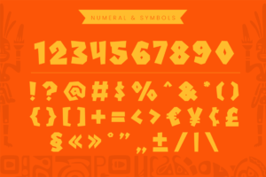 summer festive font number and punctuation