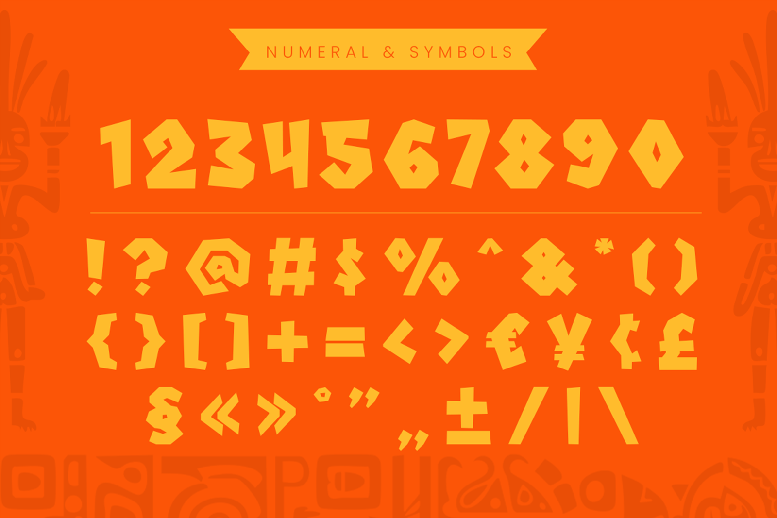 summer festive font number and punctuation