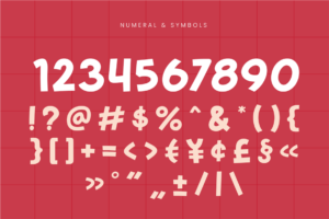 Shirako font number and punctuation