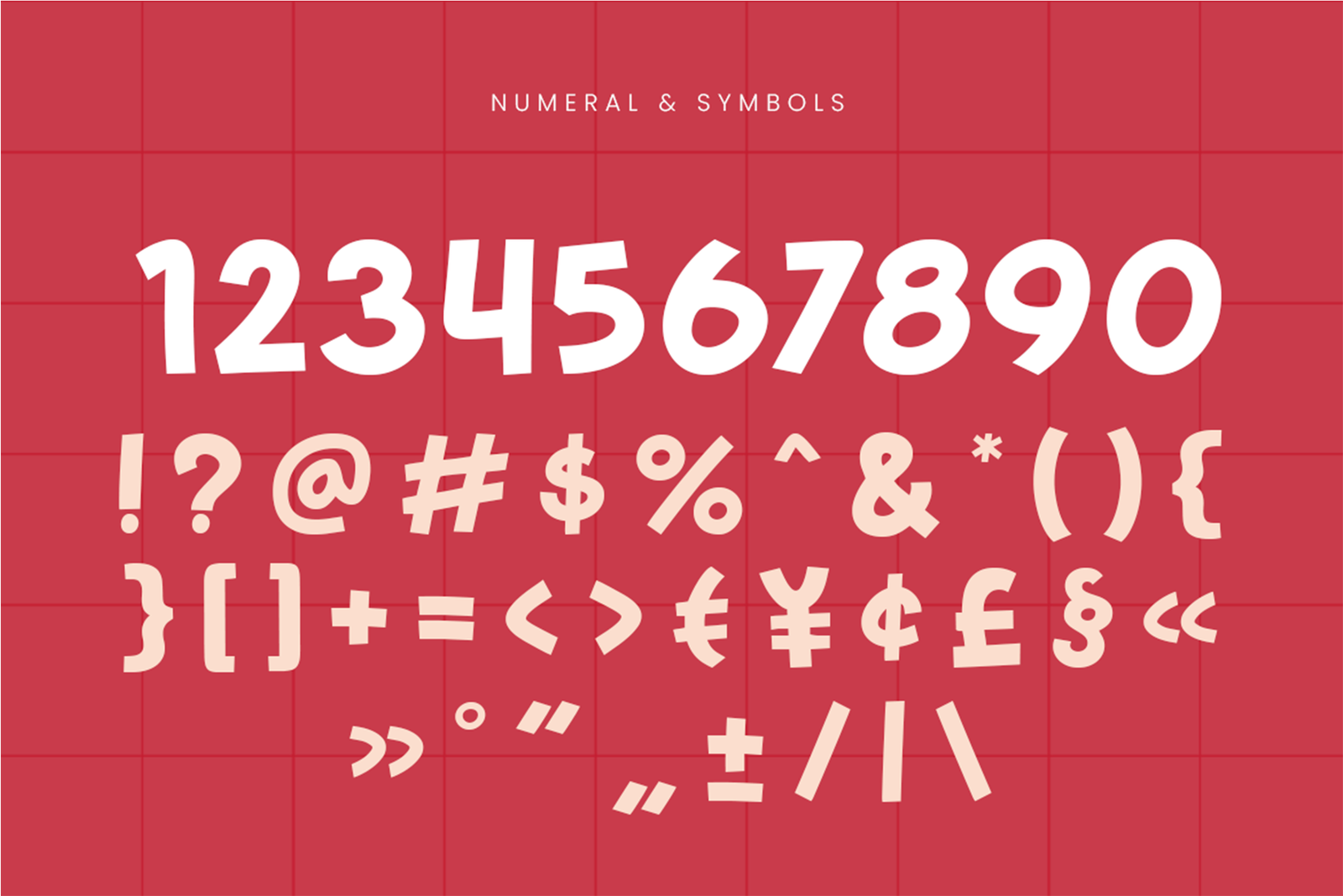 Shirako font number and punctuation