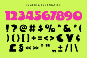 Olise font number and punctuation