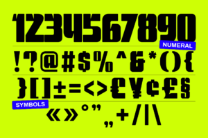 modri font number and punctuation
