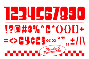 kelpon font number and punctuation