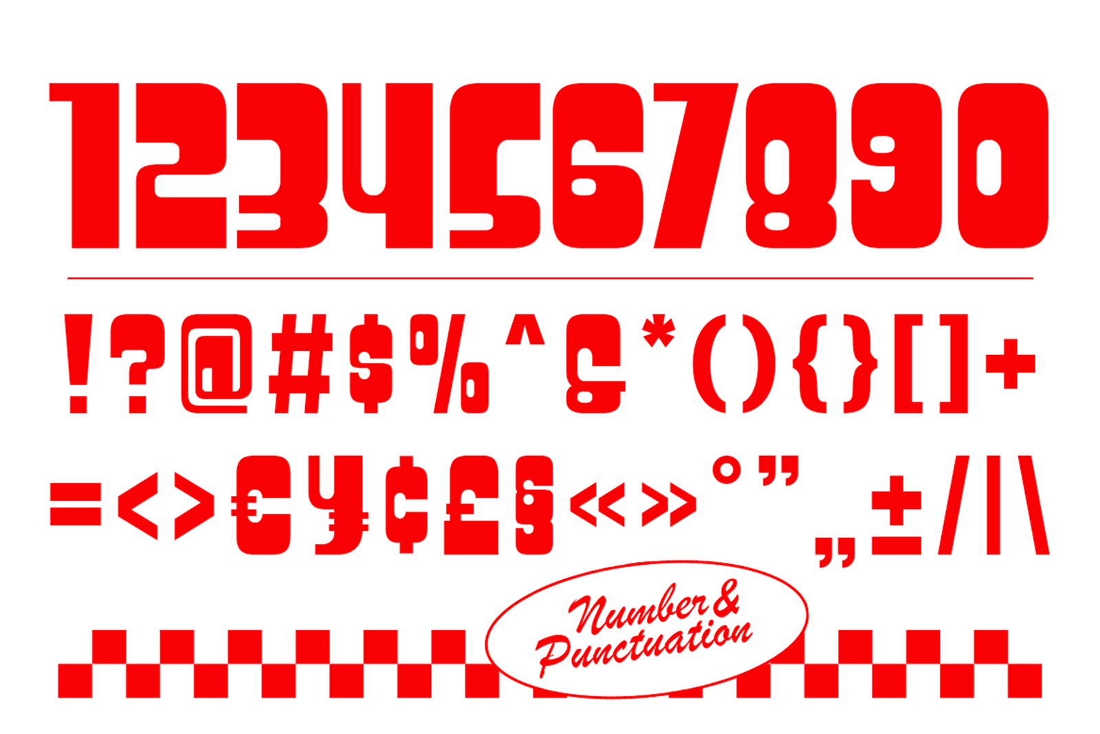 kelpon font number and punctuation