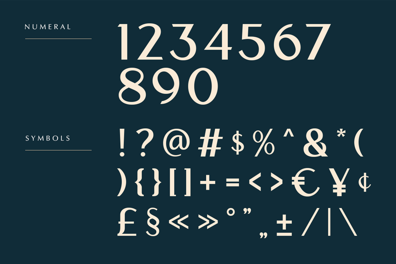 savore font number and punctuation