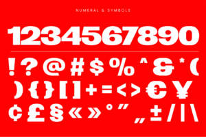 veroja font number and punctuation