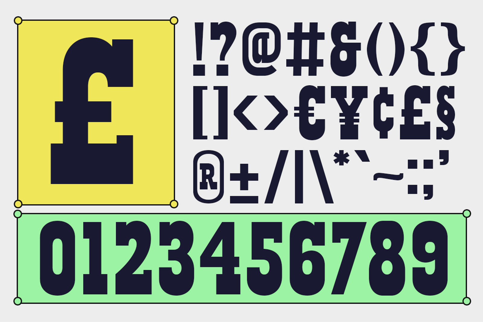 tenka font number and punctuation