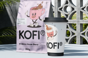 HAGOYA Font coffee product packaging