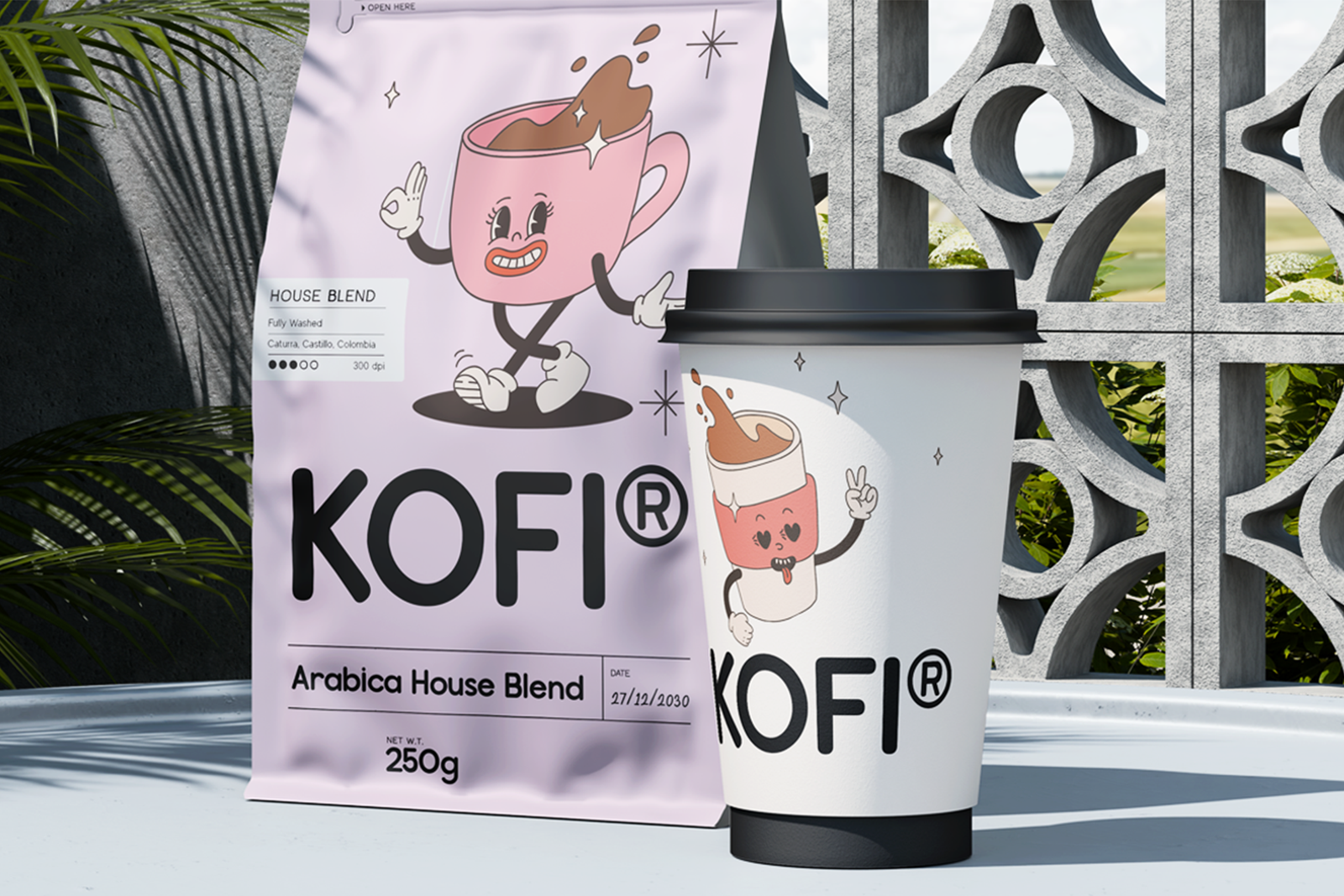 HAGOYA Font coffee product packaging