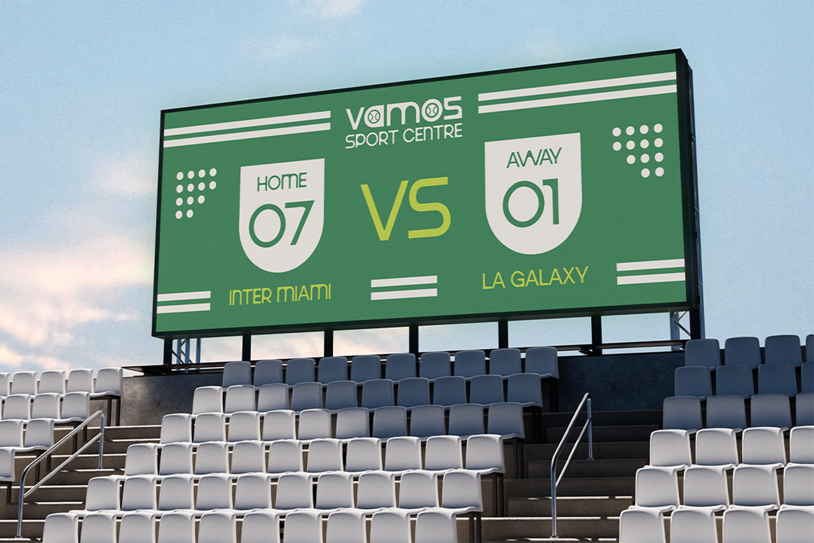 TOMAT Font stadium billboard design