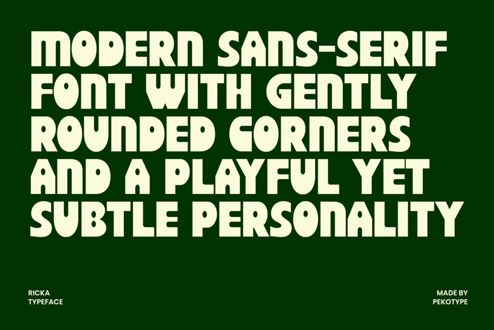 RICKA Font modern rounded sans serif