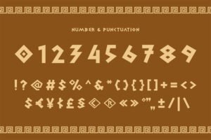 ARCHIDES Font numbers symbols and punctuation