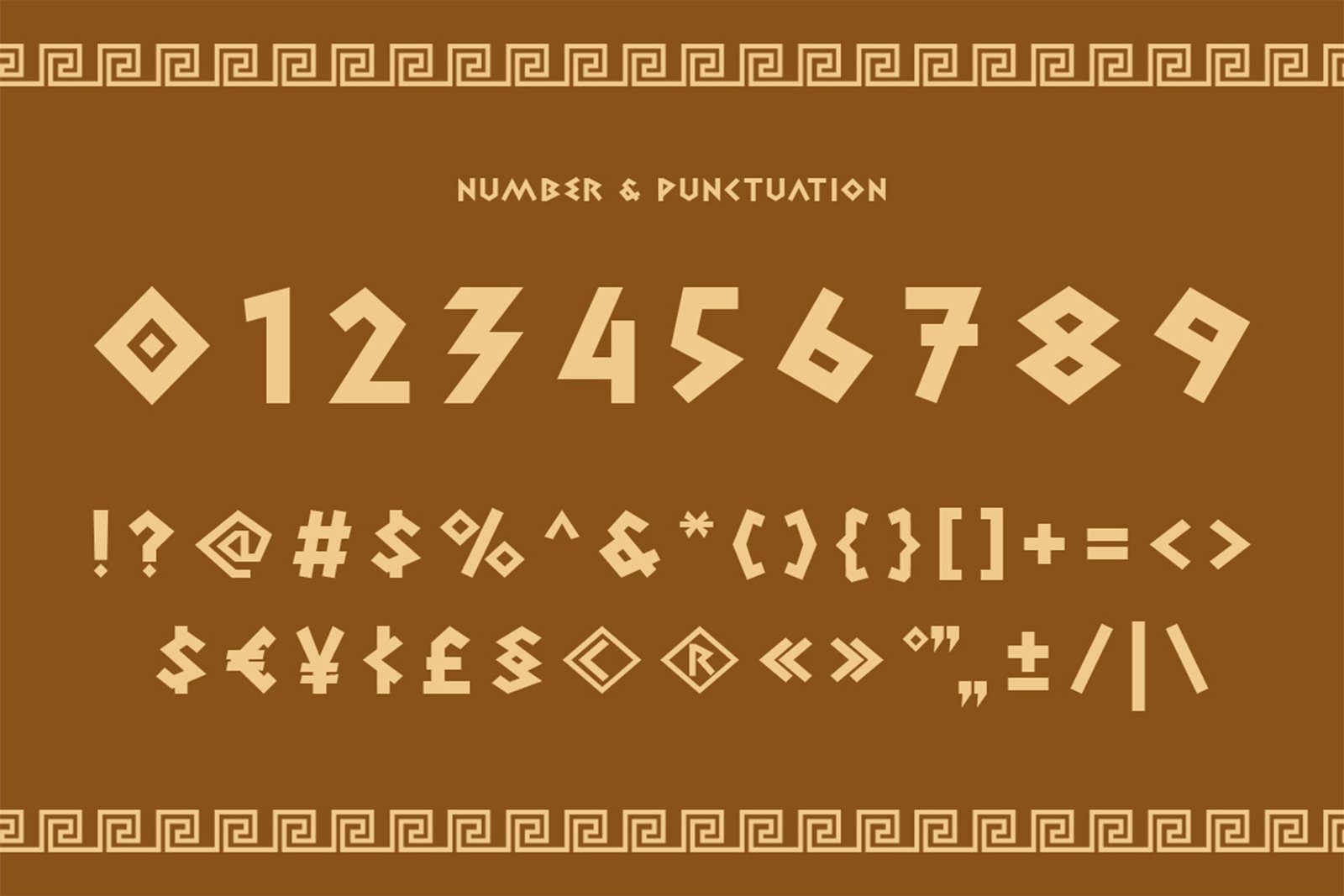 ARCHIDES Font numbers symbols and punctuation