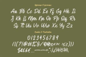 BASILK Font uppercase and lowercase characters, numbers symbols and punctuation