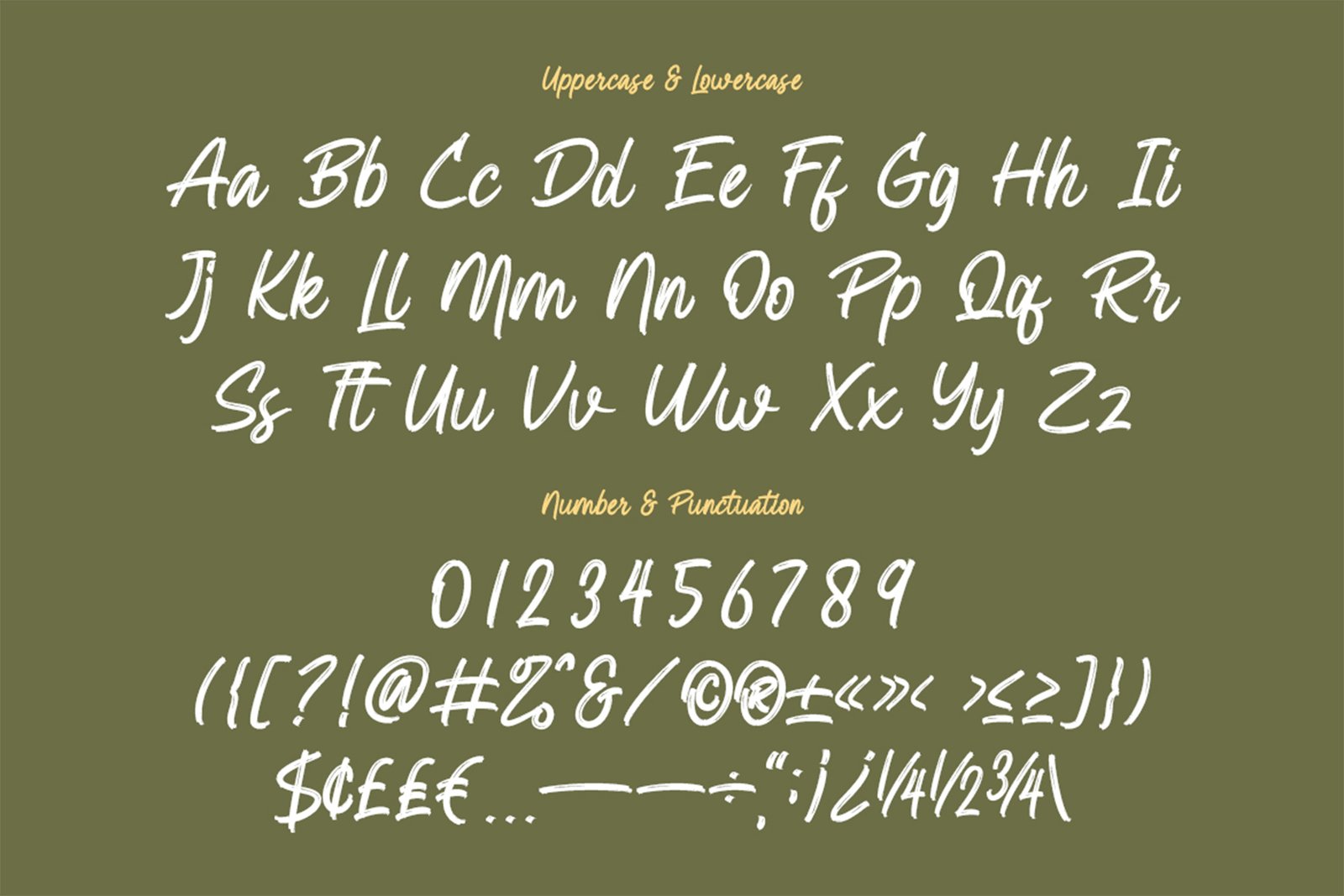 BASILK Font uppercase and lowercase characters, numbers symbols and punctuation