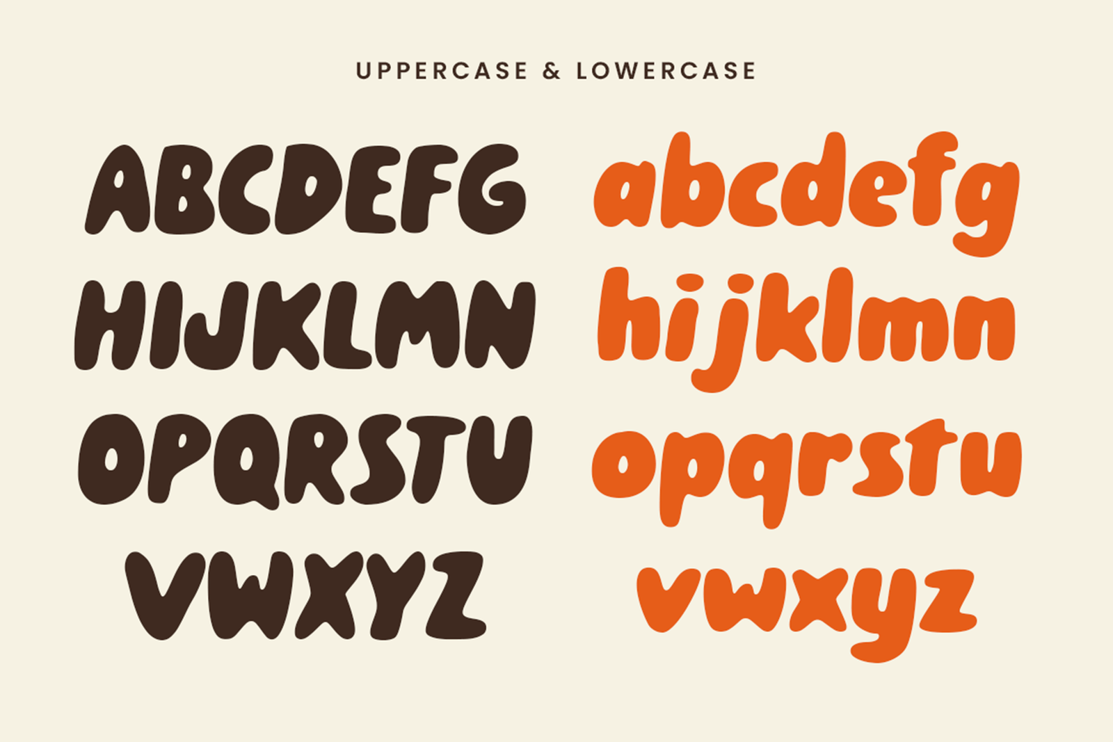 KRISPO Font uppercase and lowercase characters