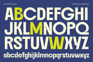 PATIMORE Font uppercase and lowercase characters