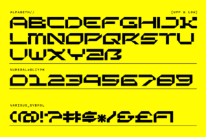 XEONIC Font uppercase and lowercase characters, numbers XEONIC Font uppercase and lowercase characters