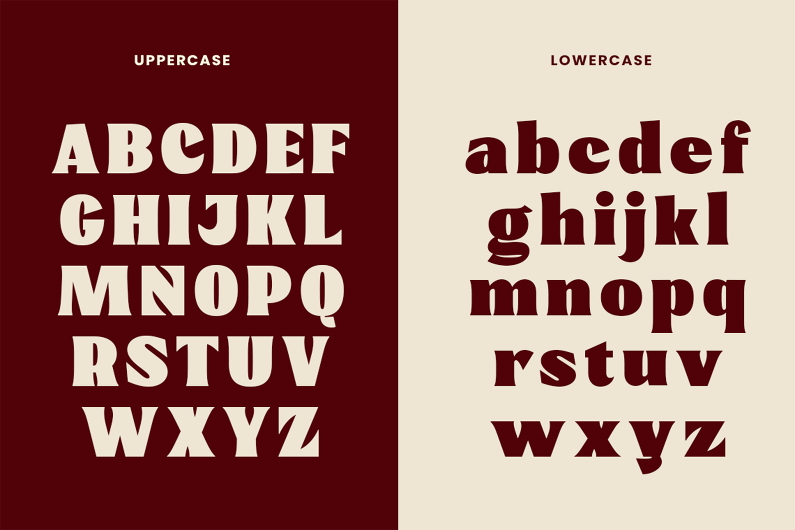 CILKER Font uppercase and lowercase characters