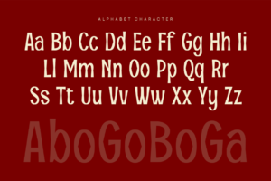 PAMELO Font uppercase and lowercase characters