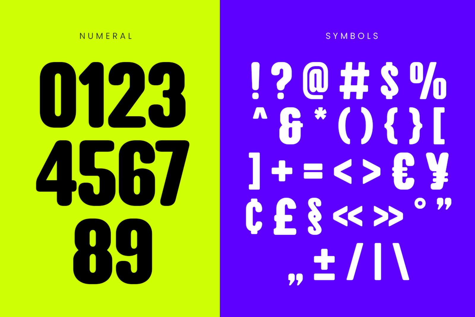 baune font number and punctuation