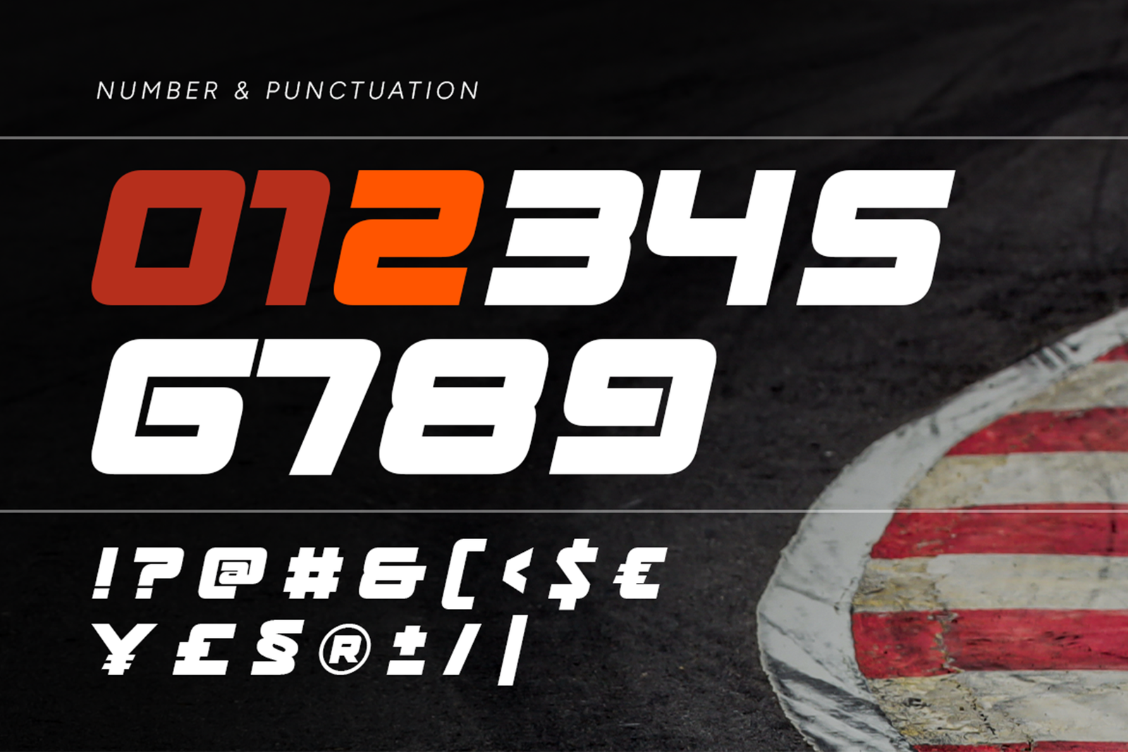 ERGOZ Font numbers symbols and punctuation