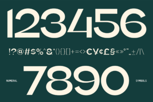 KOERA Font numbers symbols and punctuation