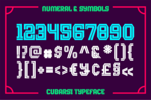 CUBARSI Font numbers symbols and punctuation