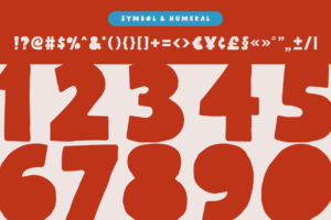 DIRTY LATTE Font numbers symbols and punctuation