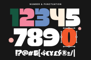 PURE MANGO Font numbers symbols and punctuation