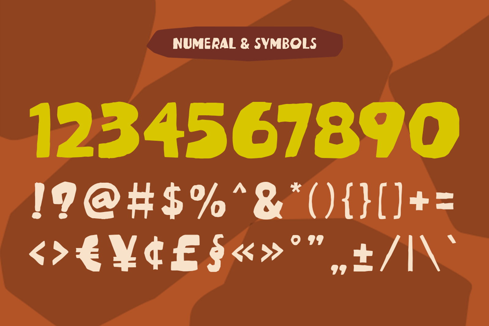 COFFEE BRUNCH Font numbers symbols and punctuation
