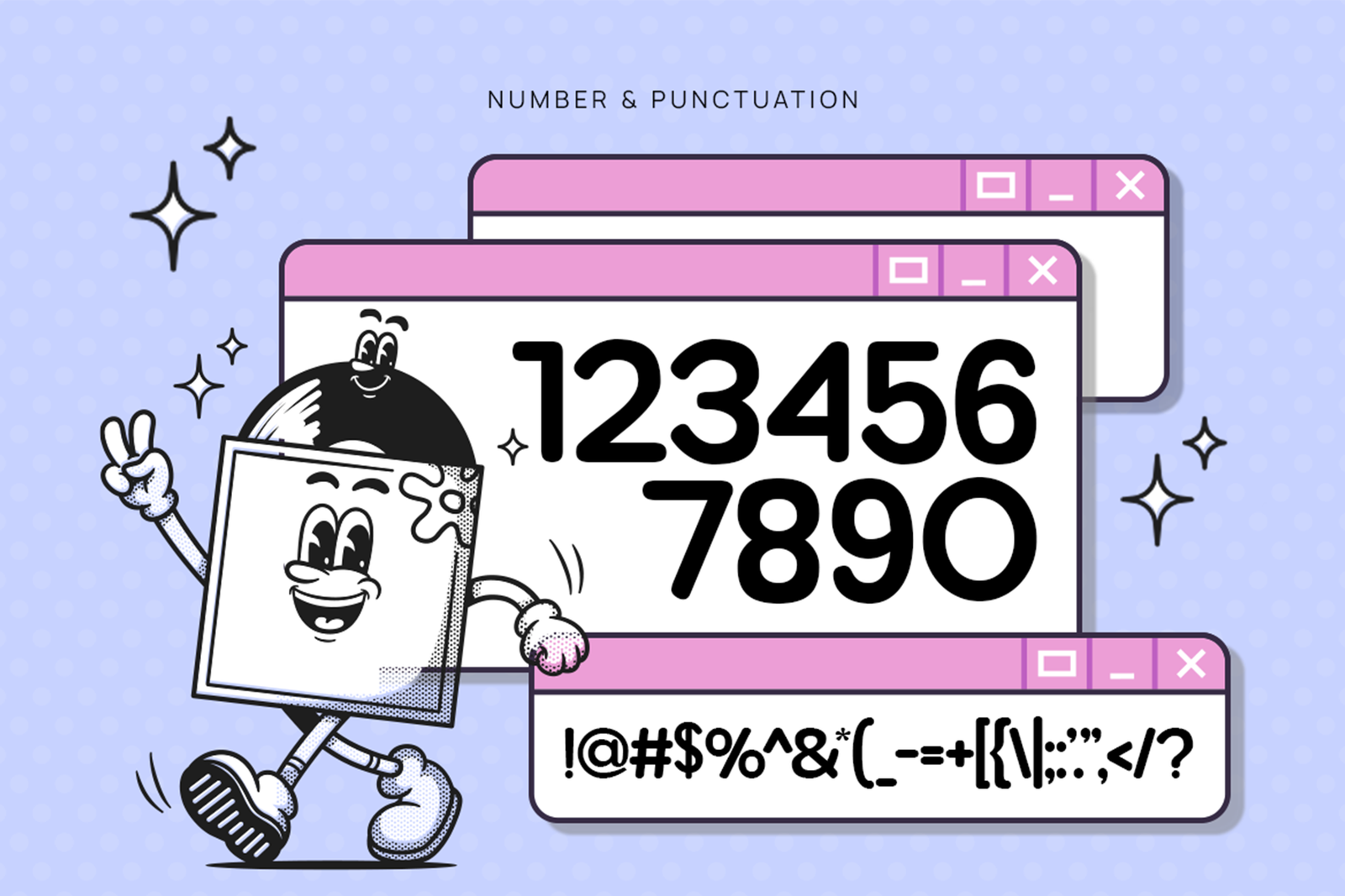 HAGOYA Font numbers symbols and punctuation