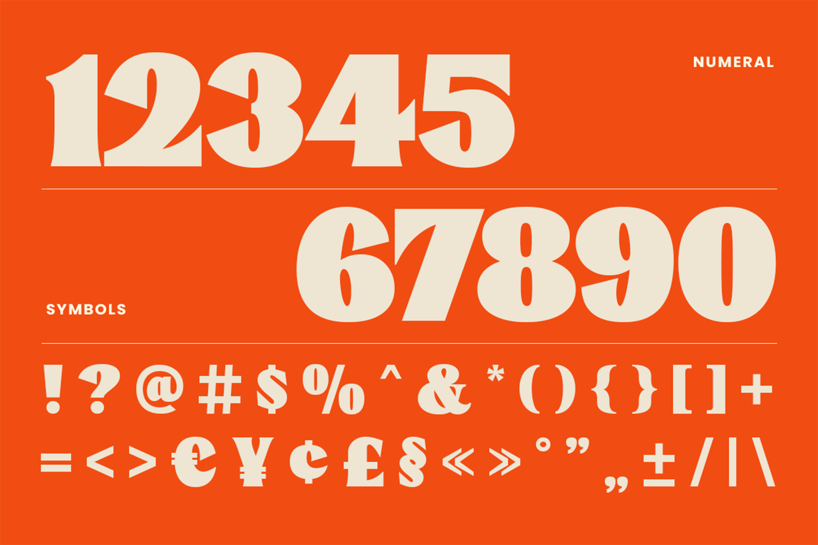 CILKER Font numbers symbols and punctuation