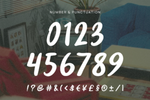 MANDOE Font numbers symbols and punctuation