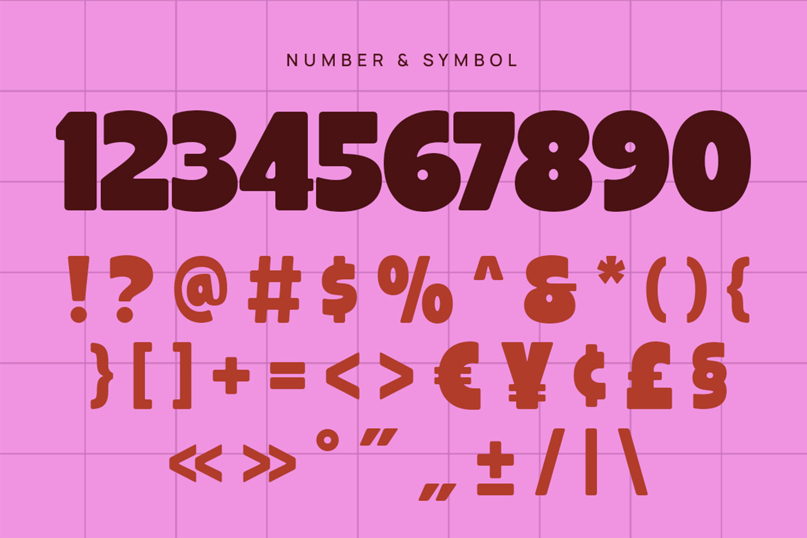 PORIS Font numbers symbols and punctuation